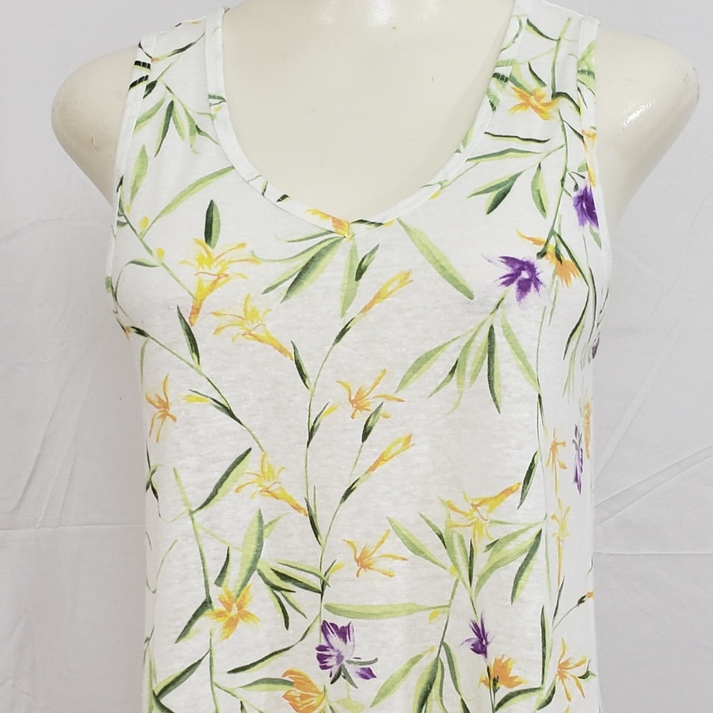 Gap Sleeveless Top Floral Linen Blend Small